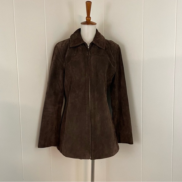 Vintage 90s Coach Brown Suede Leather Jacket Women's S - Picture 1 of 11